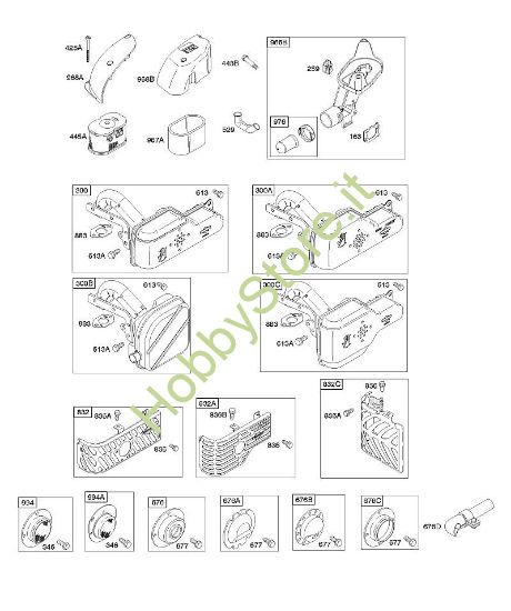 A - Depuratore aria, sistema di scarico B&S - 12 €¦ 121602-0327-E1 brand Stihl
